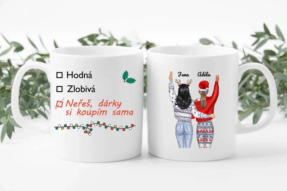 Vánoční hrneček se dvěma kamarádkami
